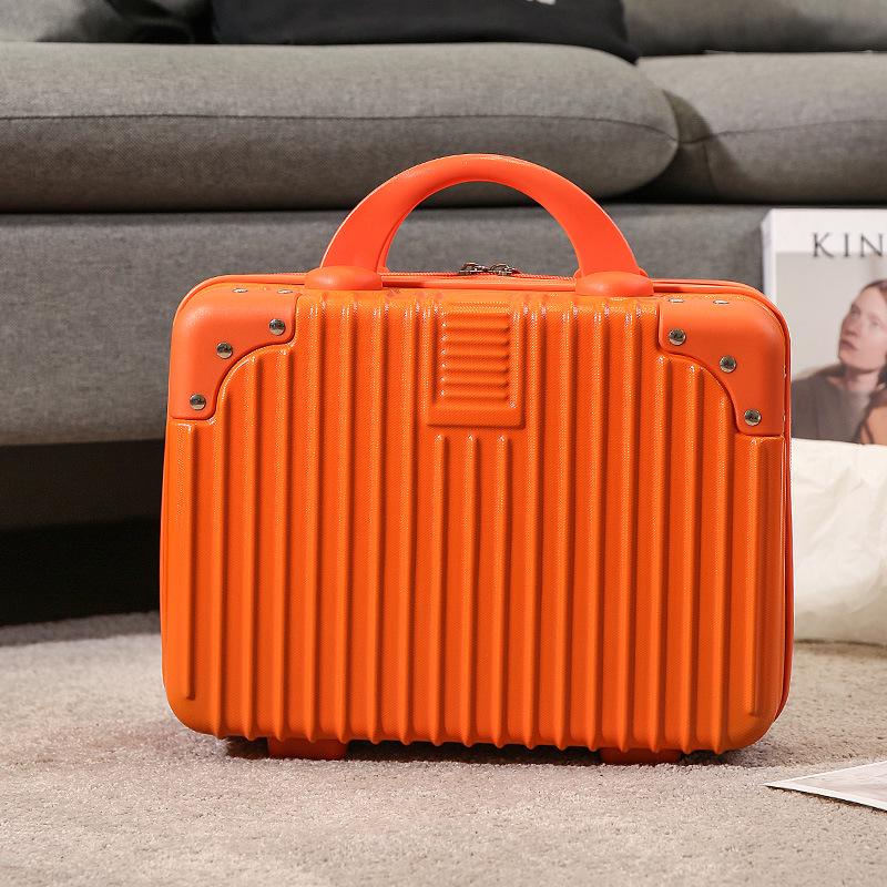 14-Inch Retro Makeup Case: Cute, Portable Travel Storage for Women and Students