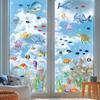 Ocean Theme Window Clings Watercolor Sea Animal Glass Stickers Under The Sea Party Window Decals for Home Office Party Decor