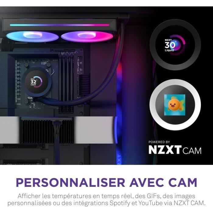 Watercooling - NZXT - RL-KR240-B2 - Kraken Plus 240 RGB - Écran carré 1.54" personnalisable et ventilateurs RGB - Noir