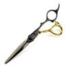 6.0 Inch Cm-12 Black Gold H Er Double-Sided Sword Back, Hair Scissors, Hair Scissors, Flat Scissors, Bangs Scissors, Teeth