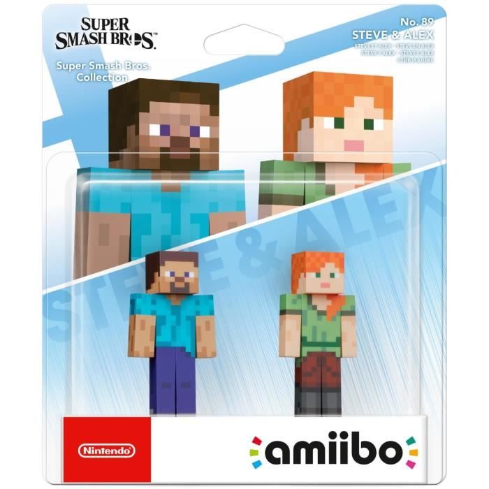 Statua amiibo - steve & alex n°89 • collezione super smash bros.