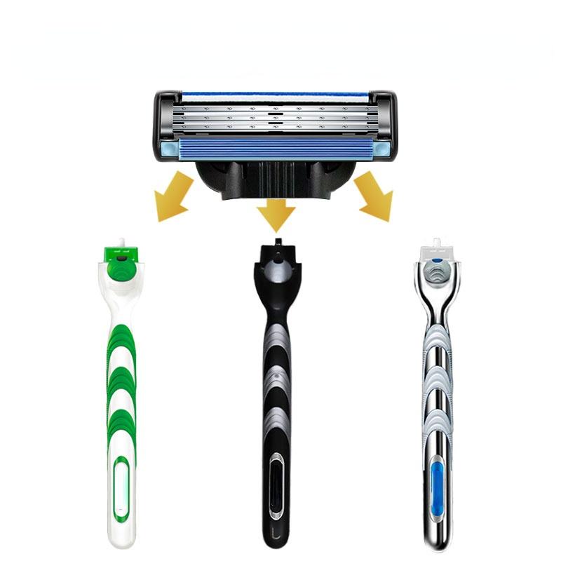 8Pcs/lot Men's Safety Razor Blades Face Care Shaving for New Upgrade 3 Layer