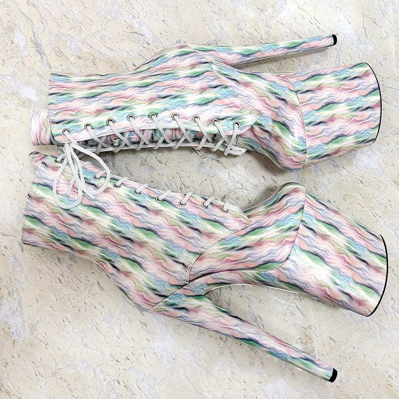 

20 см жіночі ботильйони на тонкому підборі взуття на платформі нічний клуб косплей сексуальні човники 46 білий