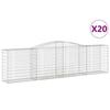 VidaXL Paniers à gabions arqués 20 pcs 400x50x100/120 cm Fer galvanisé, gabion, cage de gabion, panier de mur de gabion, mur 3147006