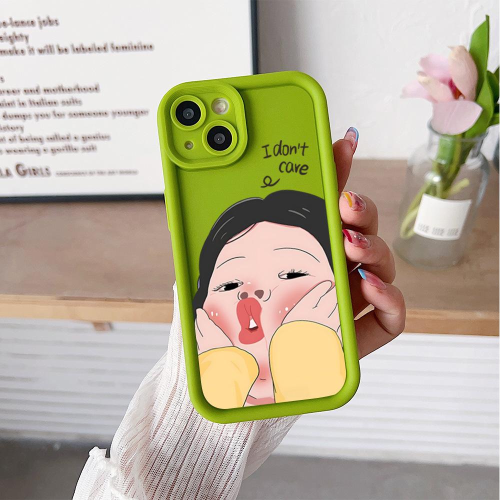 Amazon hot-selling iphone17 mobile phone case pouty funny 14 matte silicone case apple 16promax soft case