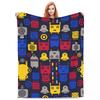 Robots Cartoon Pattern Blankets Flannel Textile Decor Portable Warm Throw Blanket for Bed Office Rug Piece