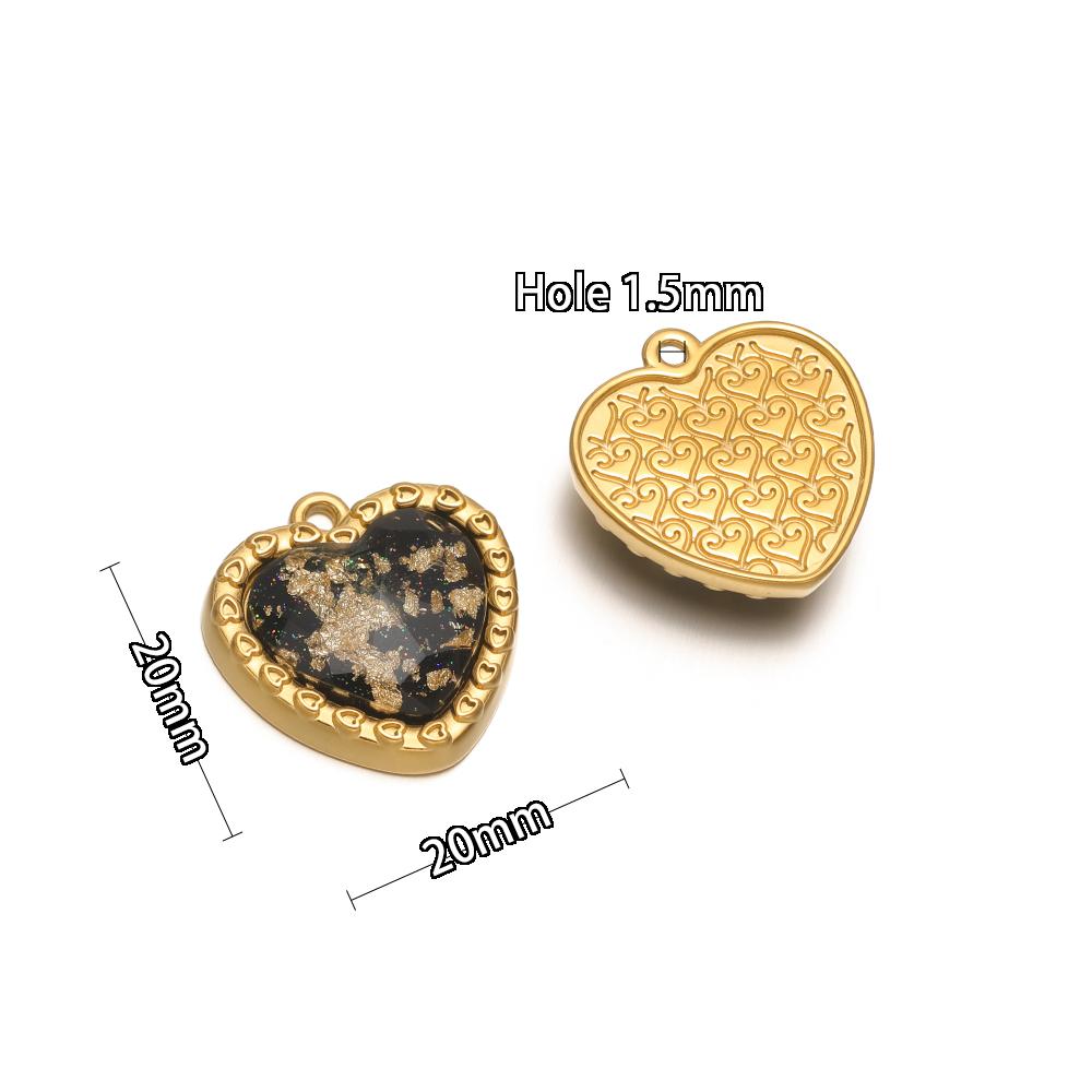 

4Pcs Stainless Steel Heart Star Classical Black Gold Glasses Charms for DIY Jewelry Necklace Pendants Bracelet Earrings Making