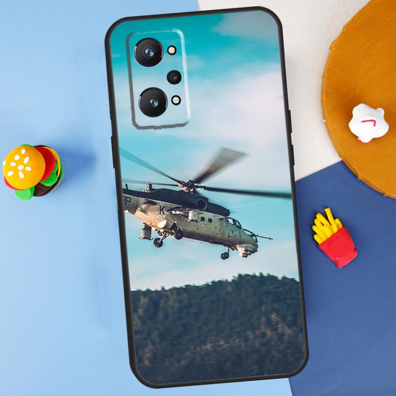 Mil Mi 24 Hind Helicopter For Realme GT 6 6T 5 GT7 Pro C61 C75 C55 C51 C21Y C25S C67 C53 13 12 10 11 14 Pro Plus Case