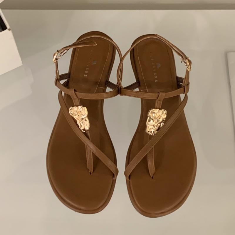 

Летний уличный стиль, сандалии женские с узким ремешком между пальцев, на тонком низком каблуке, с ремешком на пряжке, женская повседневная обувь Zapatos De Mujer 38 коричневый