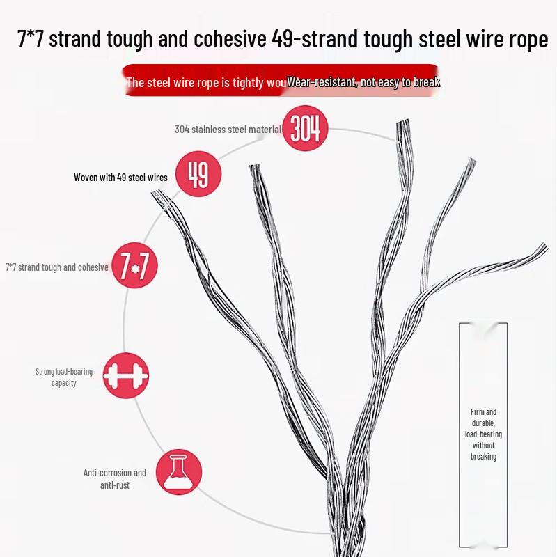 Jingkai 304 Stainless Steel Clothes Drying Rack Wire Rope