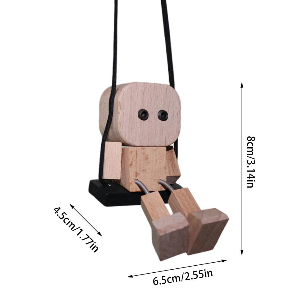 

Car Mirror Swinging Ornament Funny Wooden Leg Shaking Men Figurine Car Interior Rearview Mirror Decoration for Vehicles Trucks