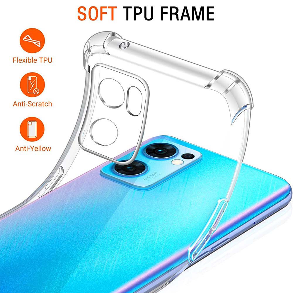 Clear Case For Oppo Find X5 Lite X5 Pro Thick Shockproof Soft Silicone Phone Cover for Oppo Find X3 Neo X3 Pro A17 A57s A57 A78