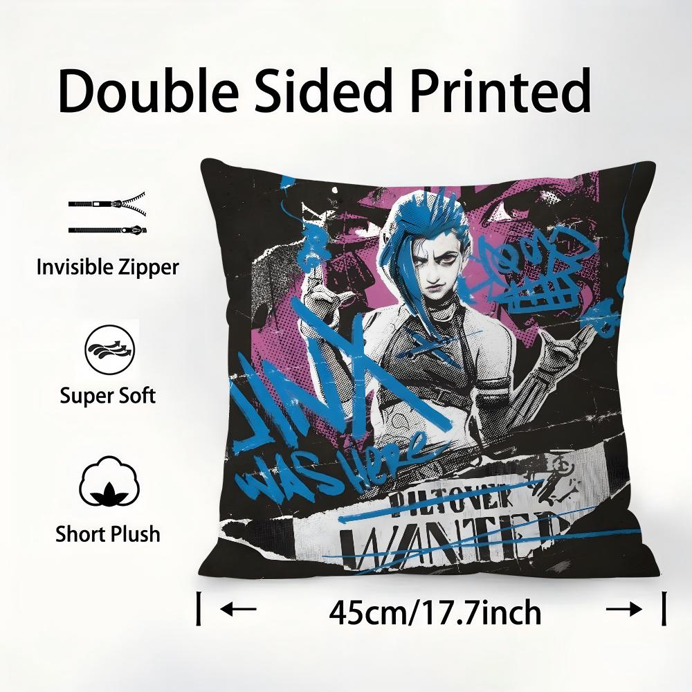 Boom Jinxed A-Arcane Pillow Case Sofa Decorative Home Double-Sided Printing Short Plush Cushion Cover Throw Pillow Cover Gifts