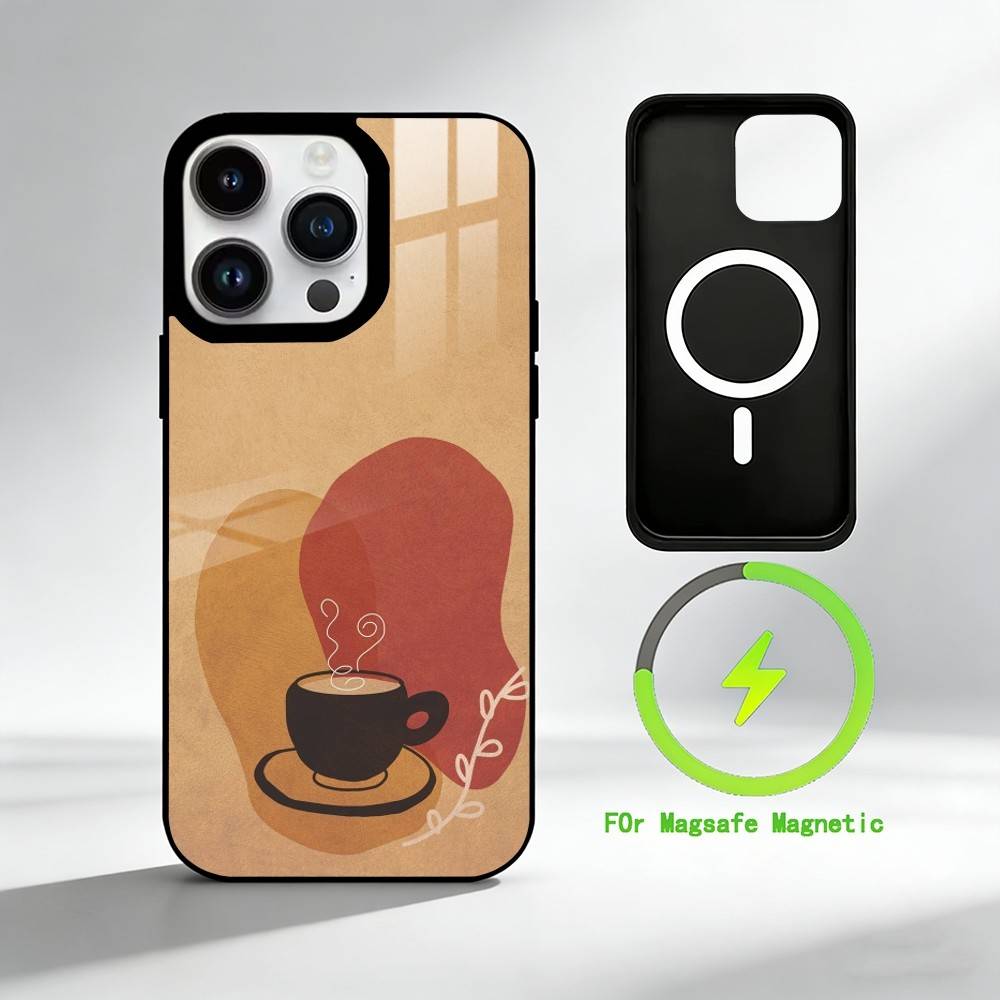 

C-coffee Phone Case For iPhone 17 16 15 14 13 12 Pro Max Plus for Mirror Wireless Magnetic Cover iPhone11PROMAX