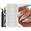 12Grid Shiny Silver Half Round Metal Caviar Bead Nail Rivets Charms Flatback Pearl Balls Nail Art Studs Y2K Decora