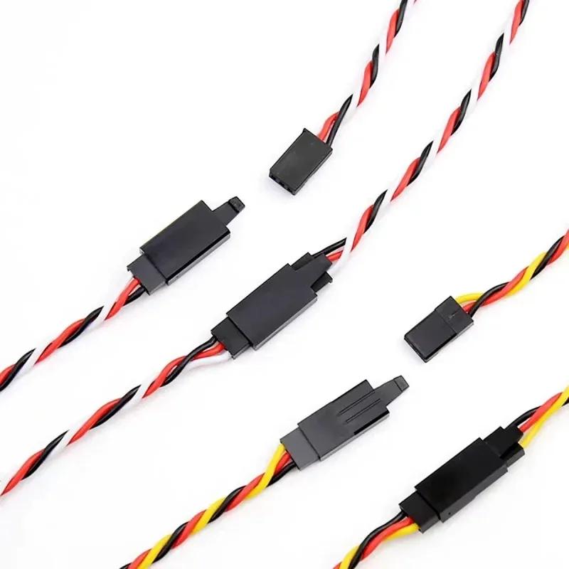 10Pcs/lot RC Servo Twisted Extension Cable 30 / 60 core Anti loosening buckle 22AWG For RC Futaba JR Male Female Connection line