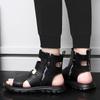 Zipper Men's Beach Sandals High-top Gladiator Men Shoes Summer Male Casual Shoes Comfort Non-slip Outsole Genuine Leather 7