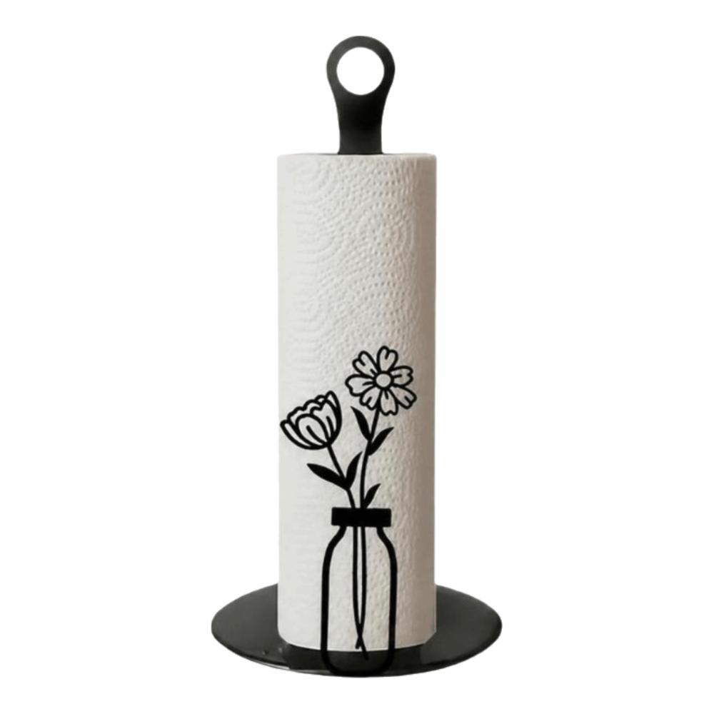 Vertical Storage Paper Towel Holder Wooden Base Tissue Storage Rack Paper Towel Stand Home Decor