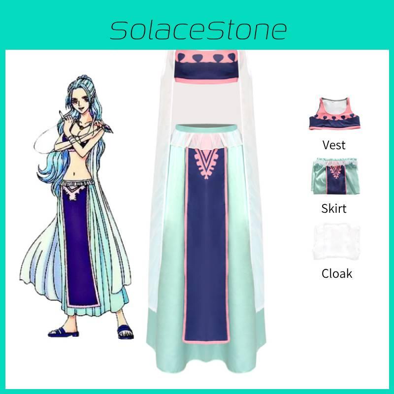 One Piece Vivi Cosplay Costume Full Set Street Style Anime Dress, Xs-xxxl