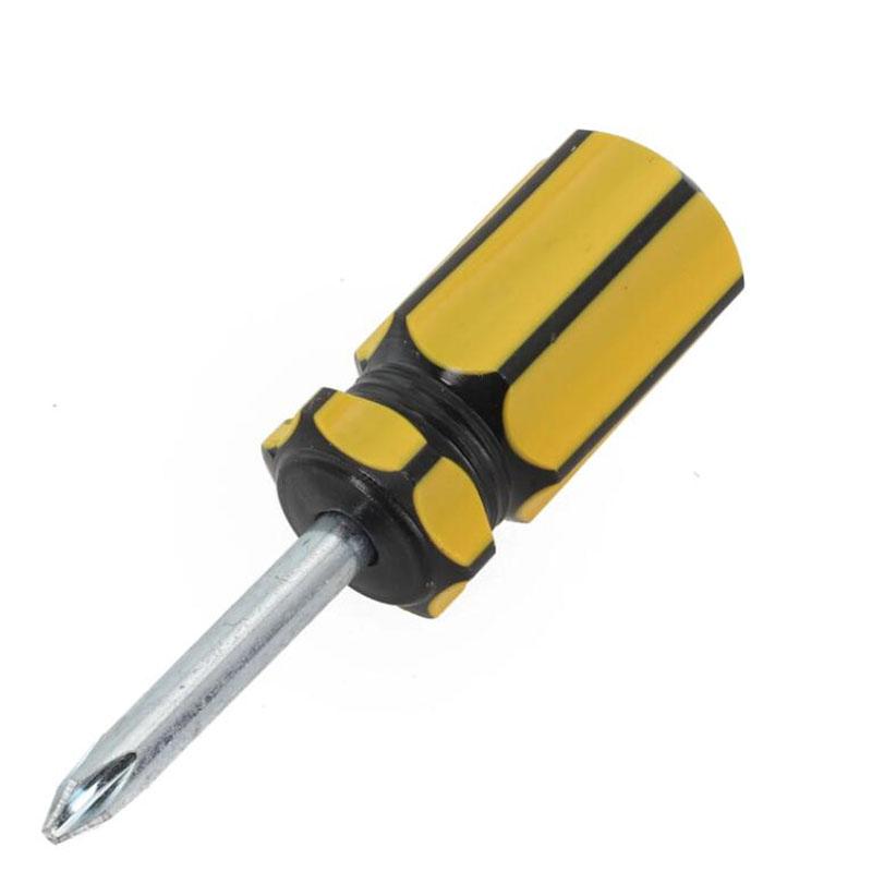 

Миниатюрная двойная отвертка с крестообразным шлицем, магнитная отвертка карманного размера с короткой ручкой для ремонта бытовой техники NO1