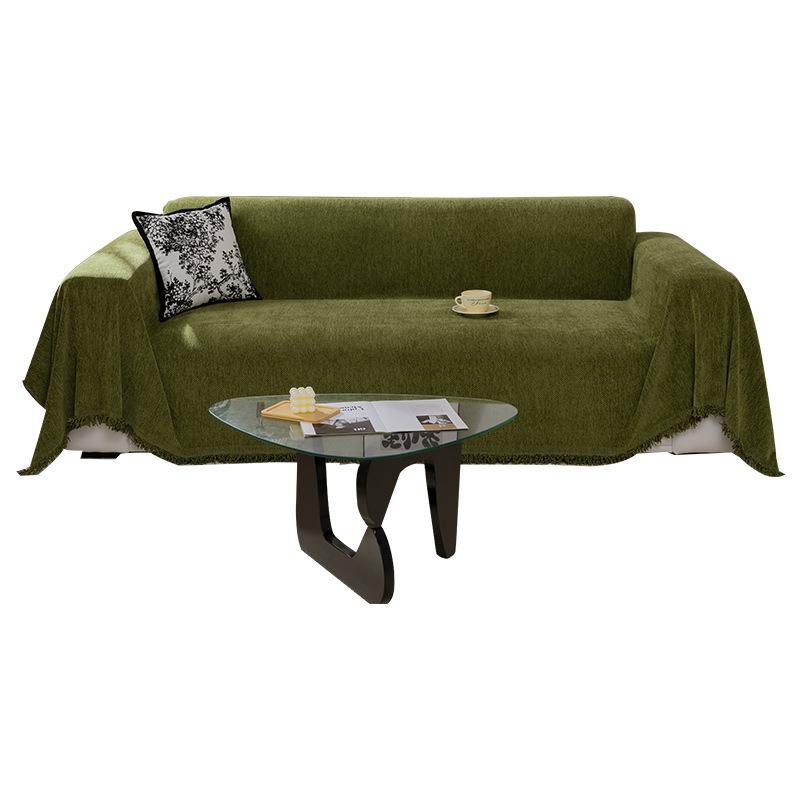 Chenille Sofa Towel Four Seasons Universal Herringbone Sand Release Anti-cat Scratch Sofa Cover Cloth Green Leather Sofa Blanket