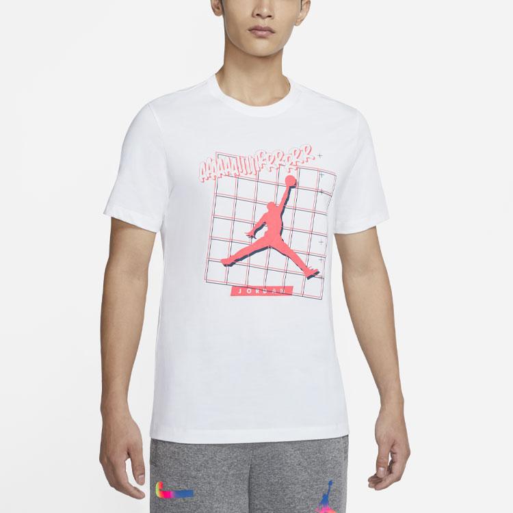 Jordan Casual Sport Round Neck Logo Short Sleeve T-Shirt Men Tops White CT3707-100