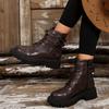 Mode Européenne Américaine Bottines 2024 Automne Hiver Nouveauté Semelle Épaisse Fermeture Éclair Latérale Sens du Design Métallique Couleur Unie Bottes pour Femmes