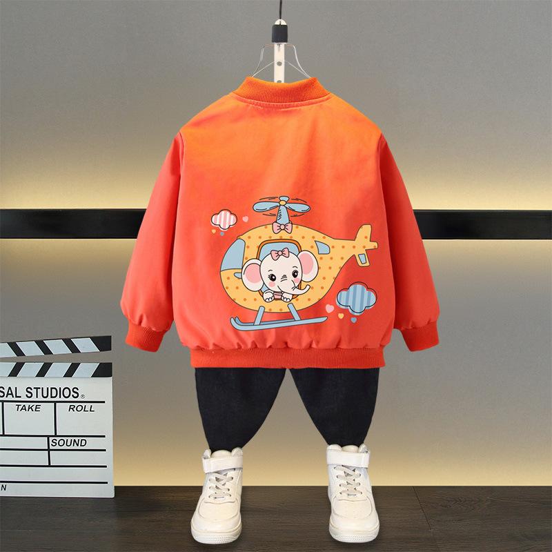 Spring Autumn Baby Boys and Girls Jacket Fashion Cartoon Bear Pattern Kids Windbreaker Coats For Children Outerwear Clothing 2-12Year