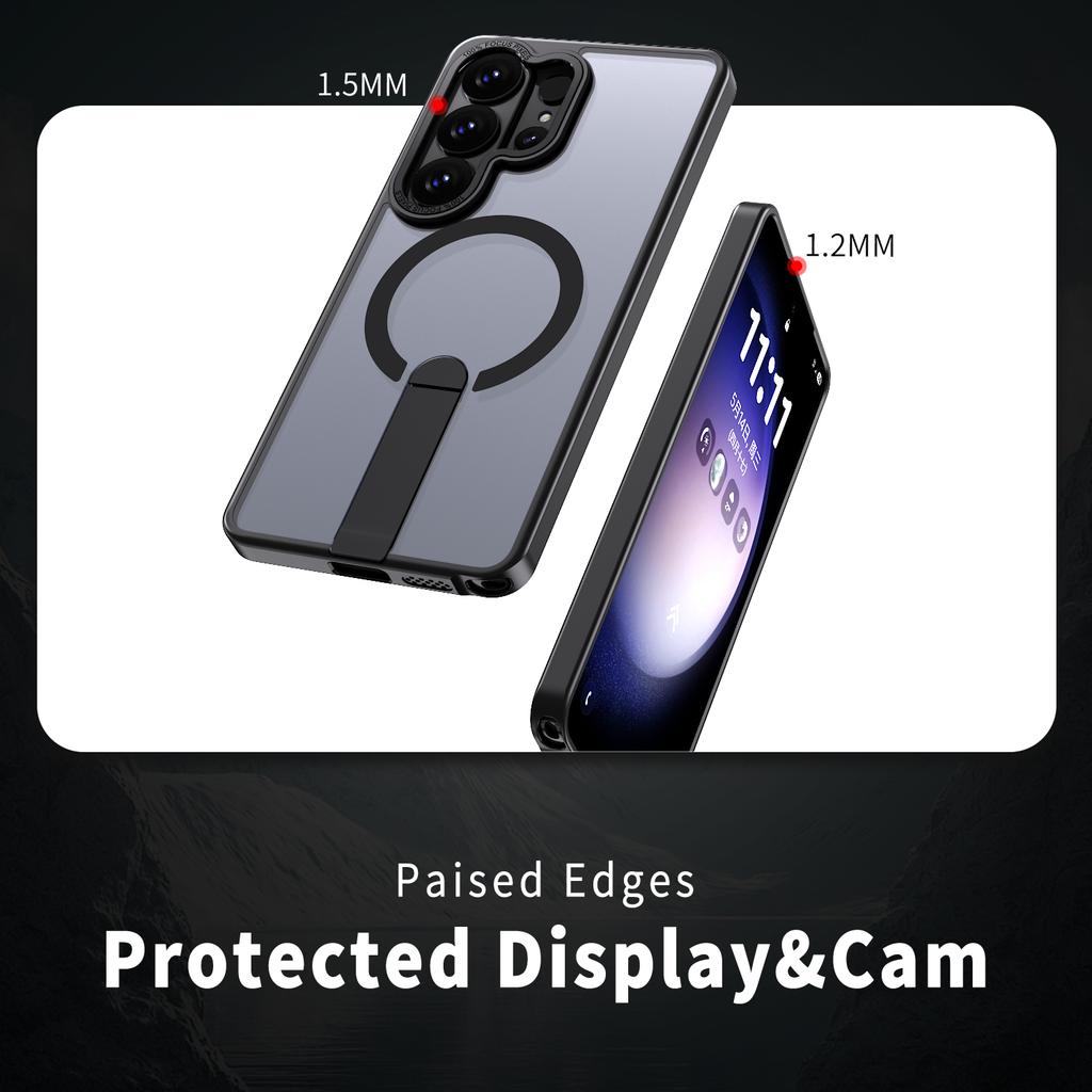 For Samsung Galaxy S26 Ultra Magnetic Case Kickstand TPU + Acrylic Phone Cover
