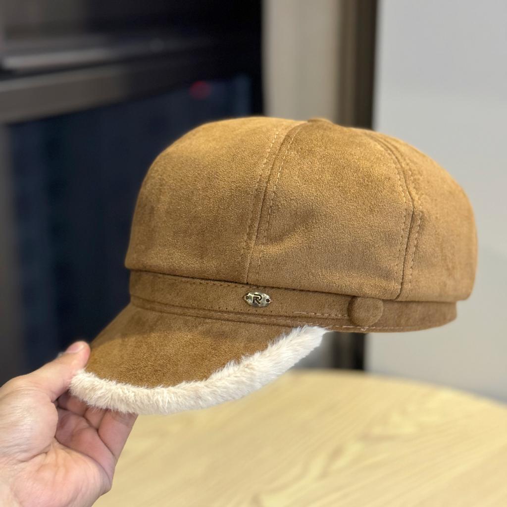 Women's Vintage-Inspired Octagonal Beret Cap Suede Beret for Women, Hat for Women Pretty, Elegant Cap for Women