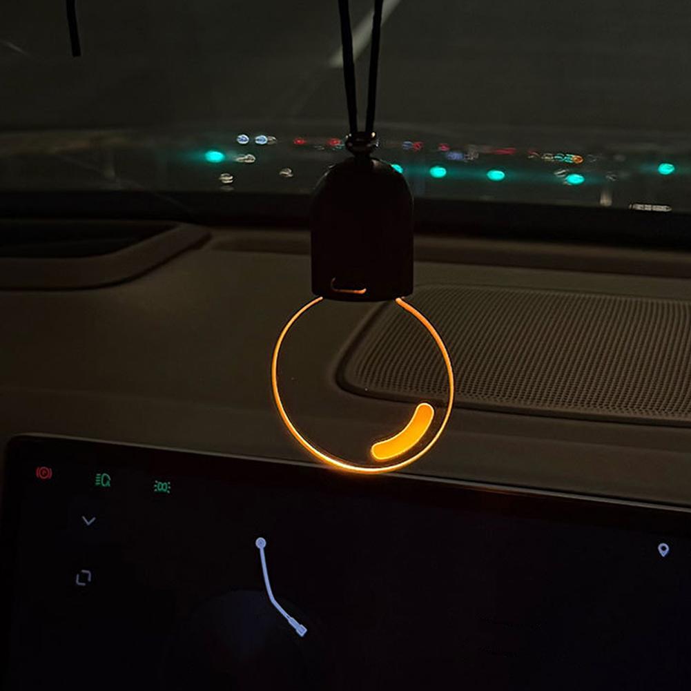 90mm Mini Bulb Car Pendant Hanging Ornament With Yellow Accent Small Clear Decorative Bulb For Car Rearview Mirror Interior