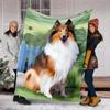 1PC Dog cute printed blanket, all season lightweight home office outdoor nap multifunctional blanket A8