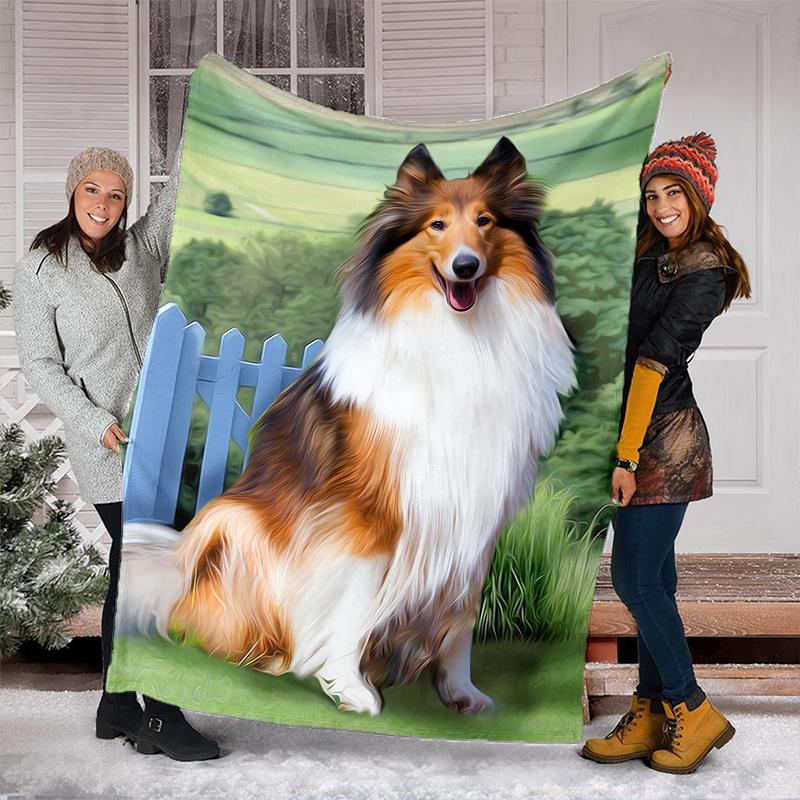 1PC Dog cute printed blanket, all season lightweight home office outdoor nap multifunctional blanket A8