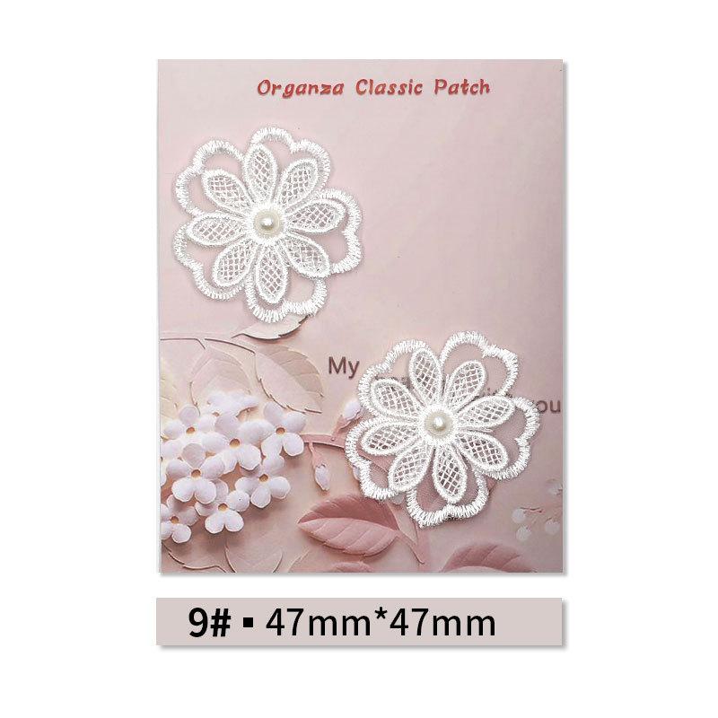 White Lace Flower Series Patch Patch Cloth Sticker Clothes Embroidery Patch Diy Hole Repair Decorative Sticker