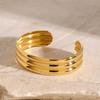  Fashion Stainless Steel Metal Cuff Bangle Bracelet Gold Color Texture Fashion Chic Jewelry Gala Gift Waterproof