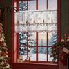 Easy Installation Pole Bag Valances Christmas Embroidered Valance Curtain, Sheer Light Filtering Candles Bells Curtains for Kitchen Windows