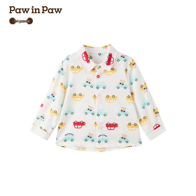 PawinPaw Baby Boy Cartoon Bear All-Over Print Collared Shirt 100