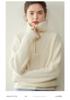 Women's Cashmere Stand Collar Zipper Sweater - Loose Fit Pullover & Cardigan