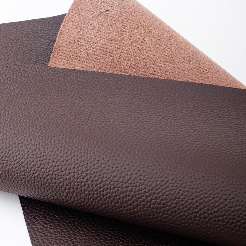 Pelle PU Ecologica con Texture Litchi, Spessore 1,1 mm, Supporto Spazzolato, Finitura al Tatto della Pelle, Adatta per Scarpe e Divani.