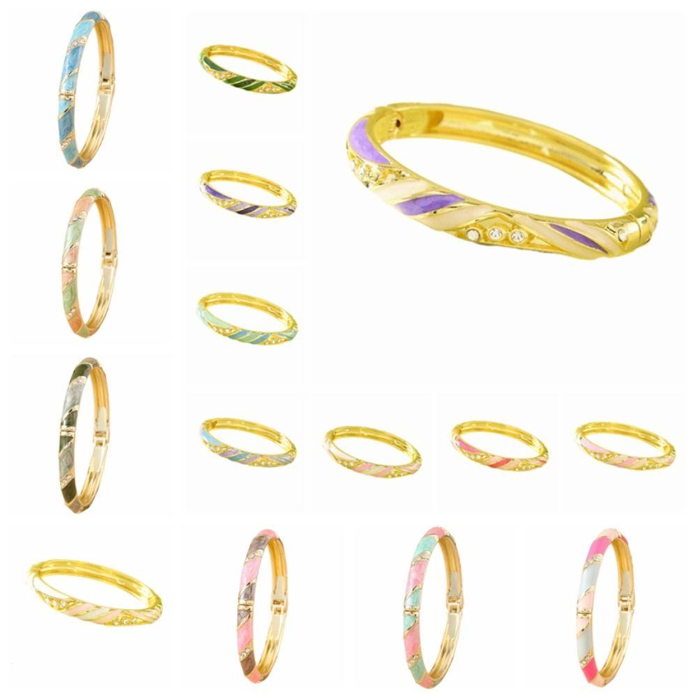 Enamel Vintage Cloisonne Bangle Lines Shape Women's Hand Bracelet Chinese Crystal Bangle Ladies