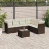 VidaXL Garden Furniture Set with Cushions 7 Pcs Brown Wicker 3249532