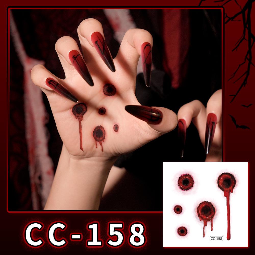 Nuovi Tatuaggi Impermeabili di Halloween Horror Cicatrice Faccia - Adesivi Trucco Opachi per Feste Festival