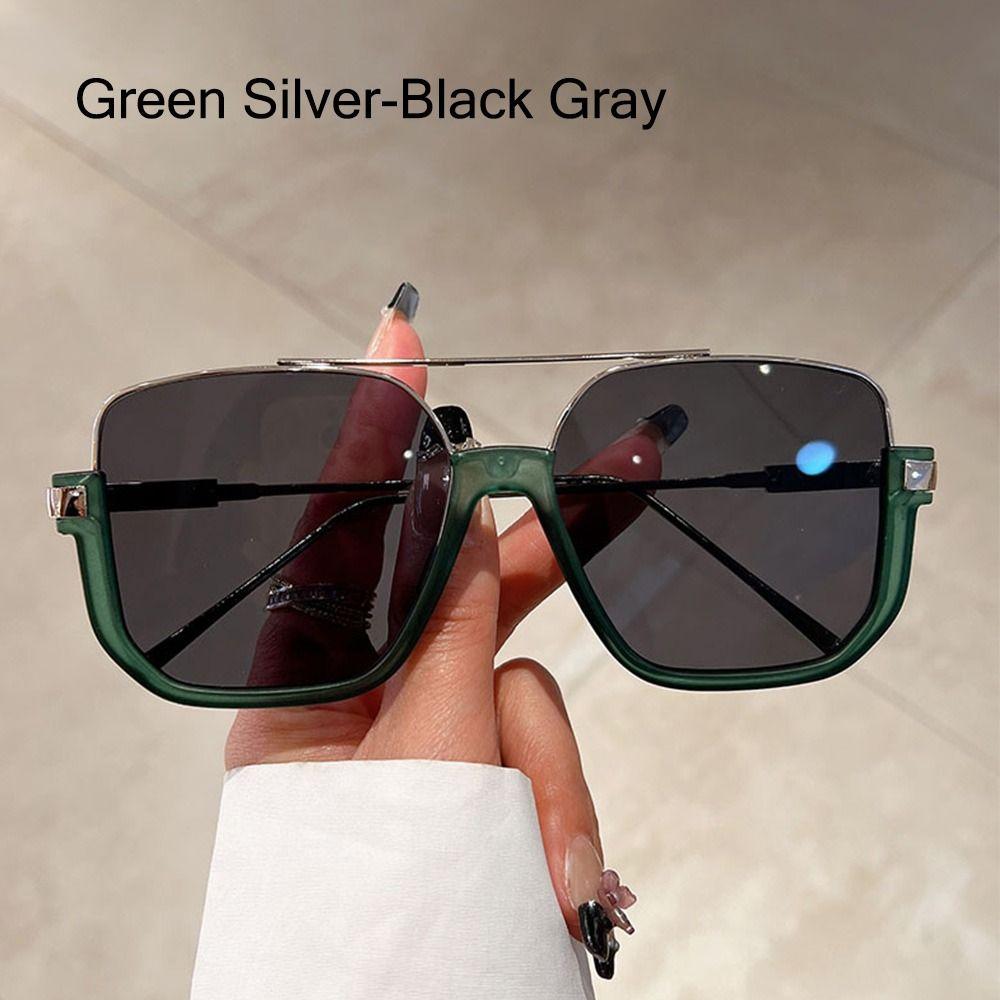 Half Square Frame Oversized Sunglasses Women Men Brand Design Fashion Shades Trendy UV400 Sun Glasses Trendy Ins Metal Eyewear