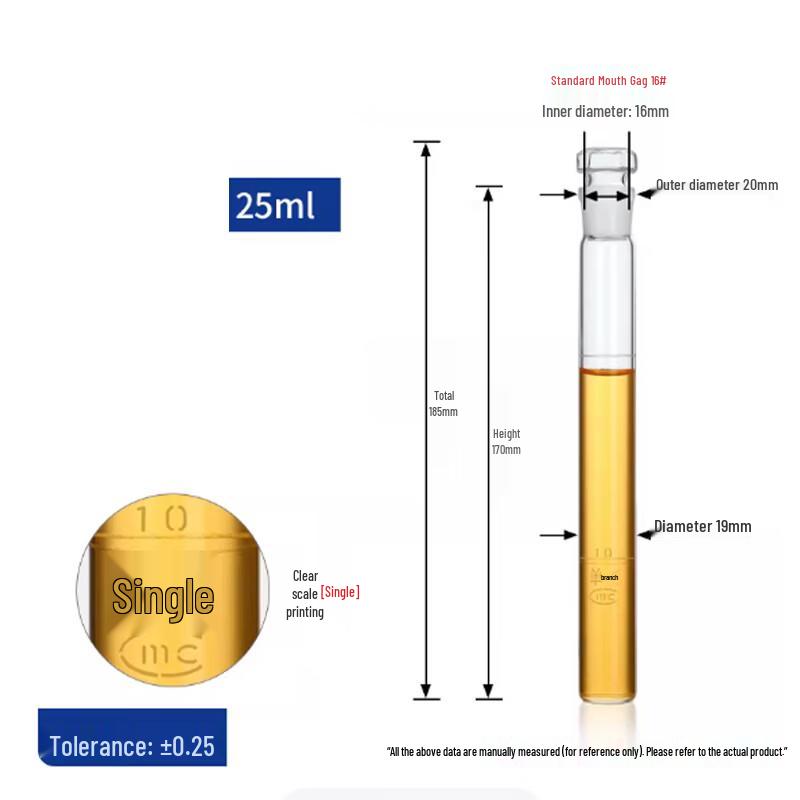 Saizes Borosilicate Glass Colorimetric Tubes