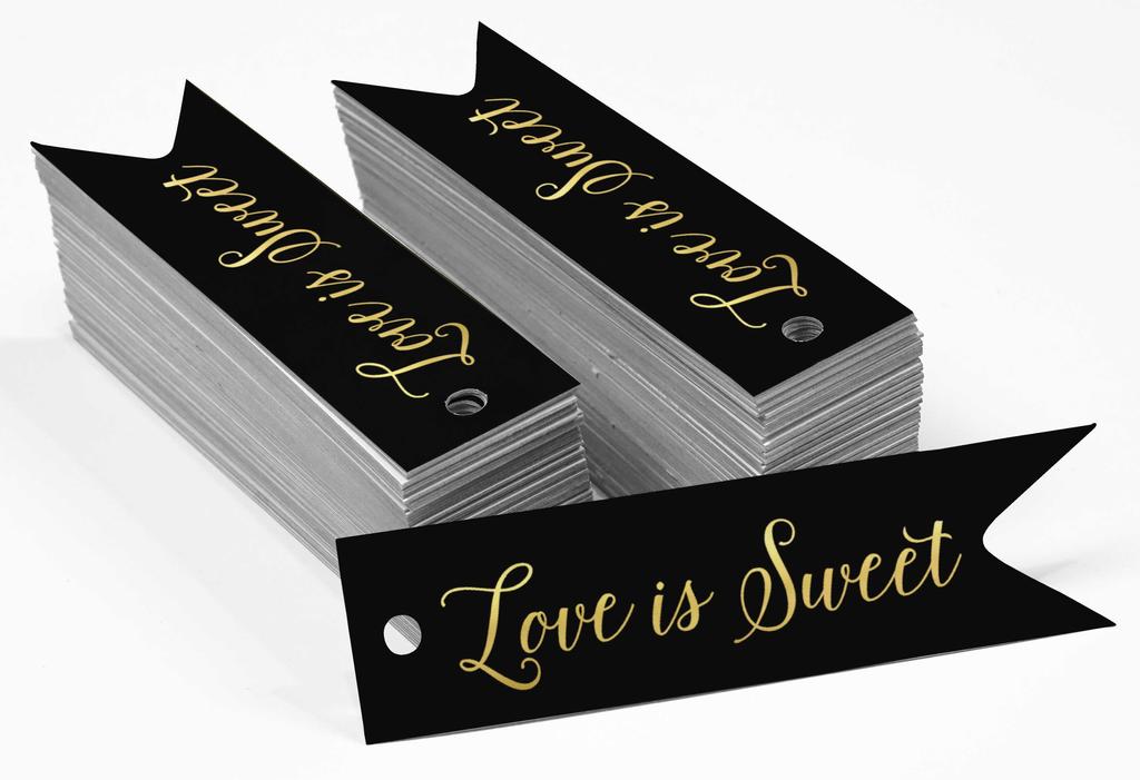 Inkdotpot Gold Foil Paper Hang Tags Love Is Sweet Wedding Favor Tags 100