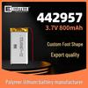 EEMB LP442957 Polymer Lithium Battery with Protection Board, 3.7V 800mAh Soft Pack