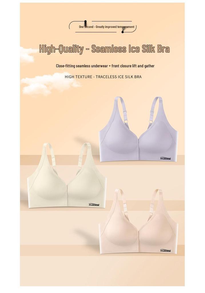 Skin-friendly Front Clasp Seamless Camisole Bra: Wire-free, Anti-sagging, Back-enhancing, Armpit Fat Gathering for Women