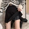 Women's Black Wool Blend Pencil Skirt: 2025 Autumn/Winter Hip-Hugging A-Line with Back Slit.