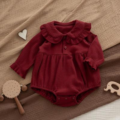 Burgundské unisex body set pro miminka pro všechna roční období - Oblečení na oslavu úplňku a 100 dnů Nového roku