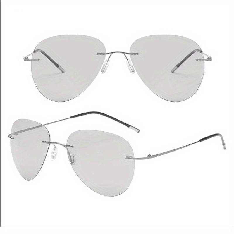 Men Ultralight Photochromic Lens Sunglasses Men Rimless Night Vision Glasses Women Driving Sports Summer Style